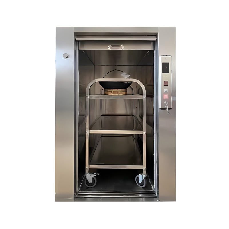 How does the linkage mechanism between utility elevator floor levels help in dealing with emergencies?