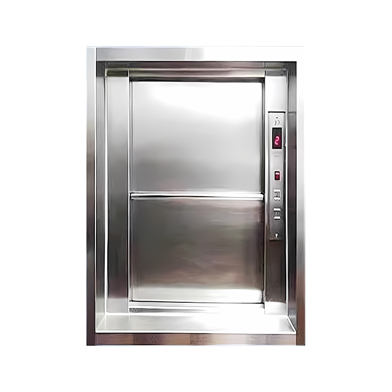 How can the connection between the restaurant utility elevator workbench and the elevator car be ensured to be secure and to reduce vibration transmission?